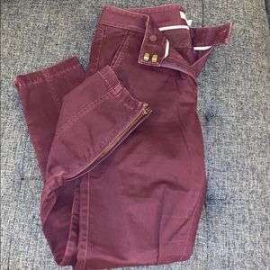 NWOT Loft Marisa stretch skinny pants with side zippers SZ 6